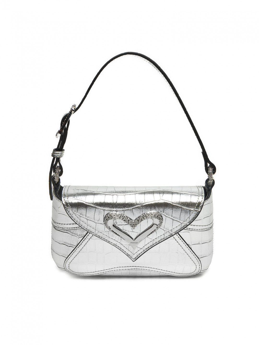 PINKO Kabelka 520 Shoulder Baby Fl AI 24-25 PLTT 103764 A1W5 Stříbrná